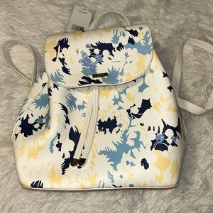 Chaps White and Blue Floral Backpack